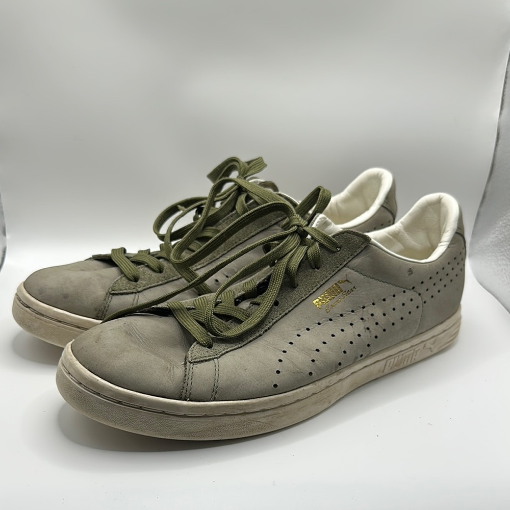 Mens Puma Court Star Citi Series Fashion Sneaker  Olive Nubuck Size 8